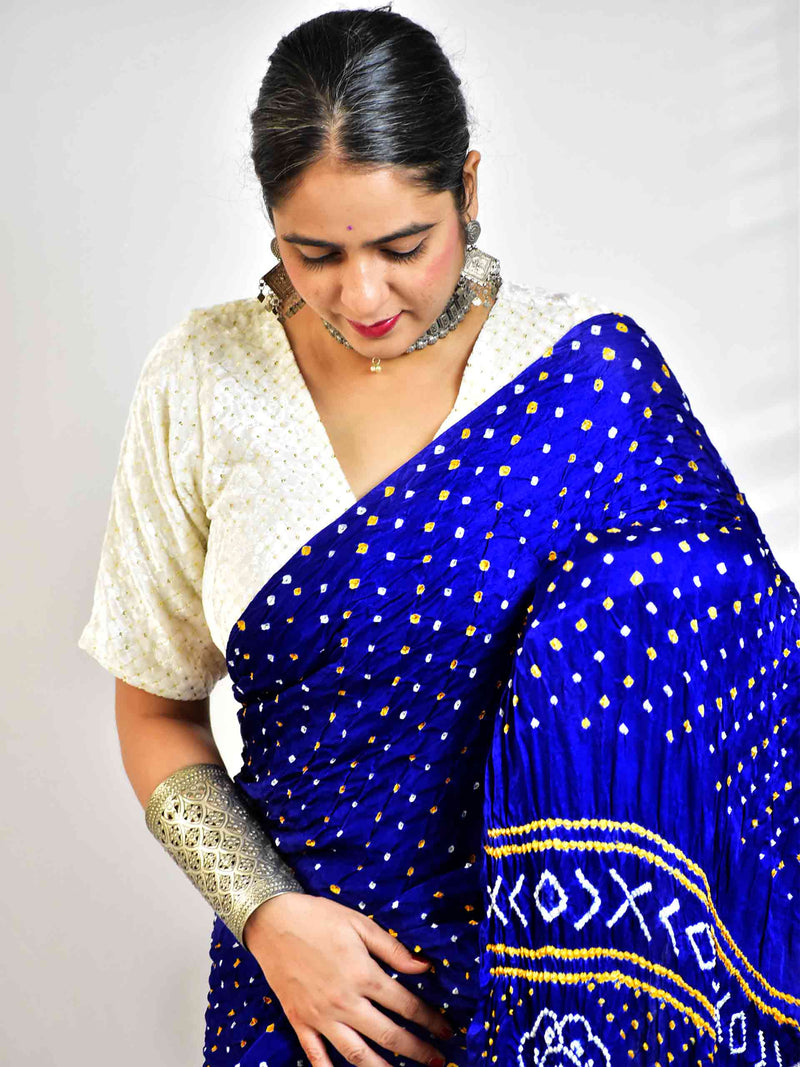 Green Color Georgette Banarasi Bandhani Saree – Sankalp The Bandhej Shoppe